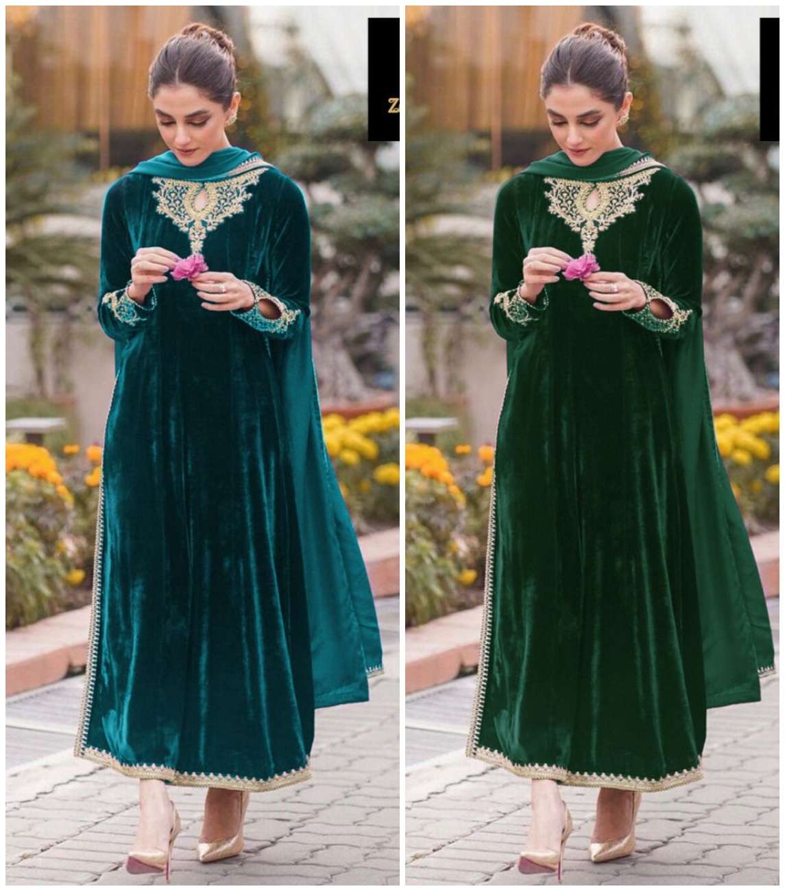 Z-362 NX BY ZIAAZ DESIGNS VELVER HEAVY EMBROIDERY WORK PAKISTANI DRESSES