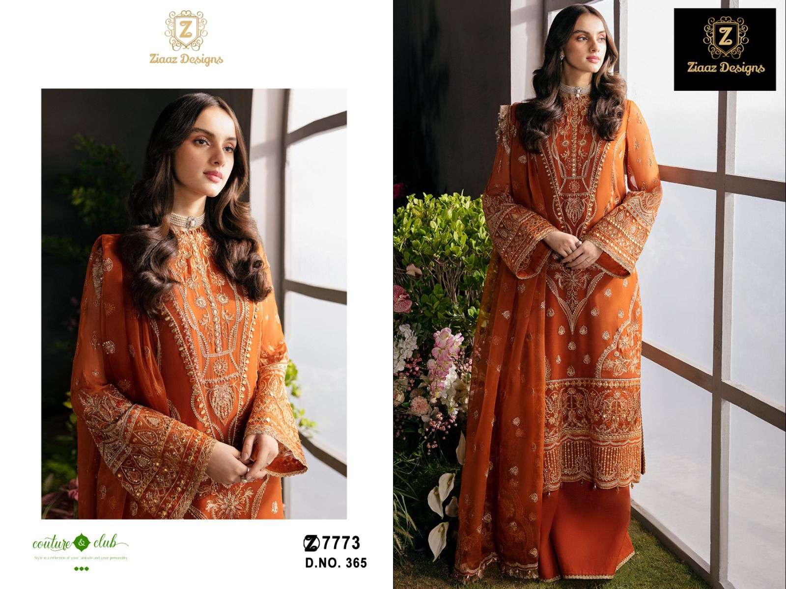 Z-365 HIT DESIGN BY ZIAAZ DESIGNS GEORGETTE HEAVY EMBROIDERY WORK PAKISTANI DRESS