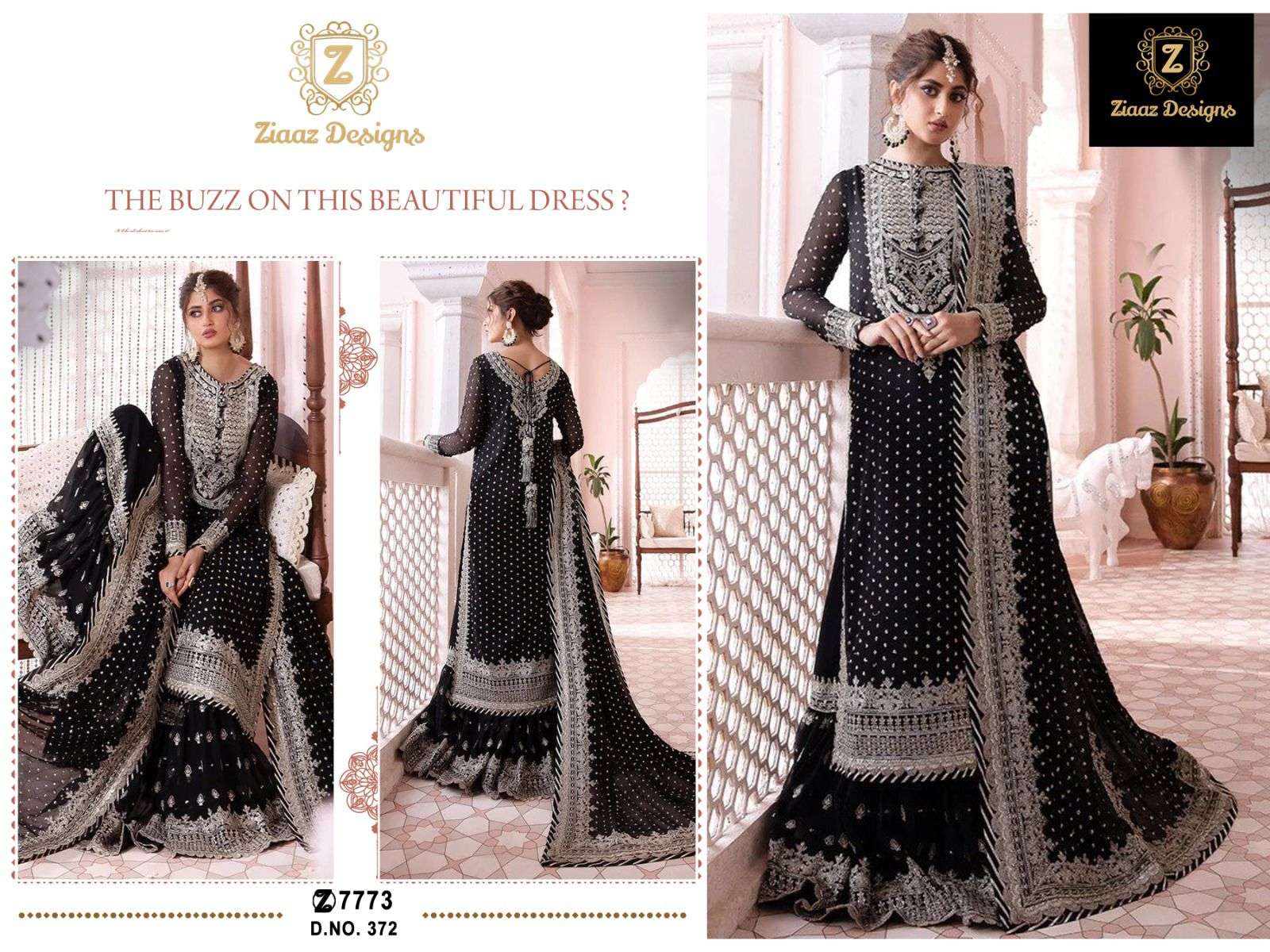 Z-372 HIT DESIGN BY ZIAAZ DESIGNS GEORGETTE HEAVY EMBROIDERY PAKISTANI DRESS