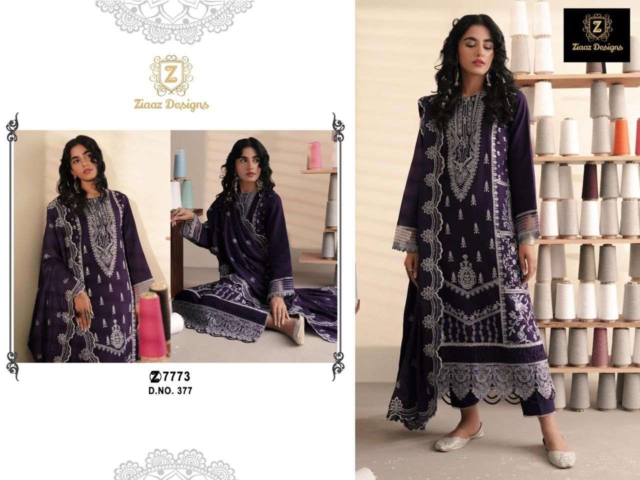 Z-377 HIT DESIGN BY ZIAAZ DESIGNS VELVET EMBROIDERY WORK PAKISTANI DRESS