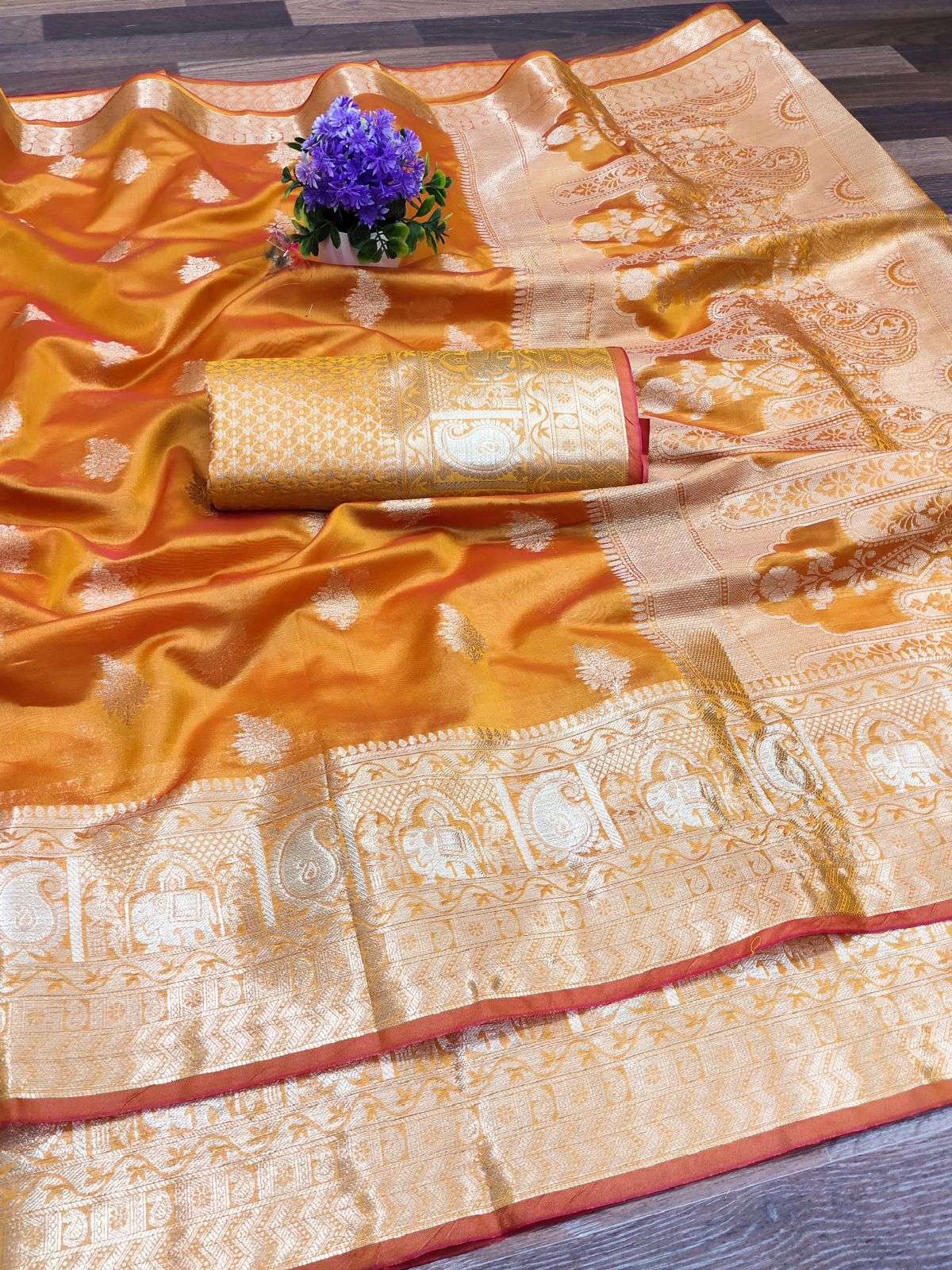 AANSHIKA BY AQSAWHOLESALE SOFT ORGANZA SILK ZARI WORK CASUAL WEAR SAREES