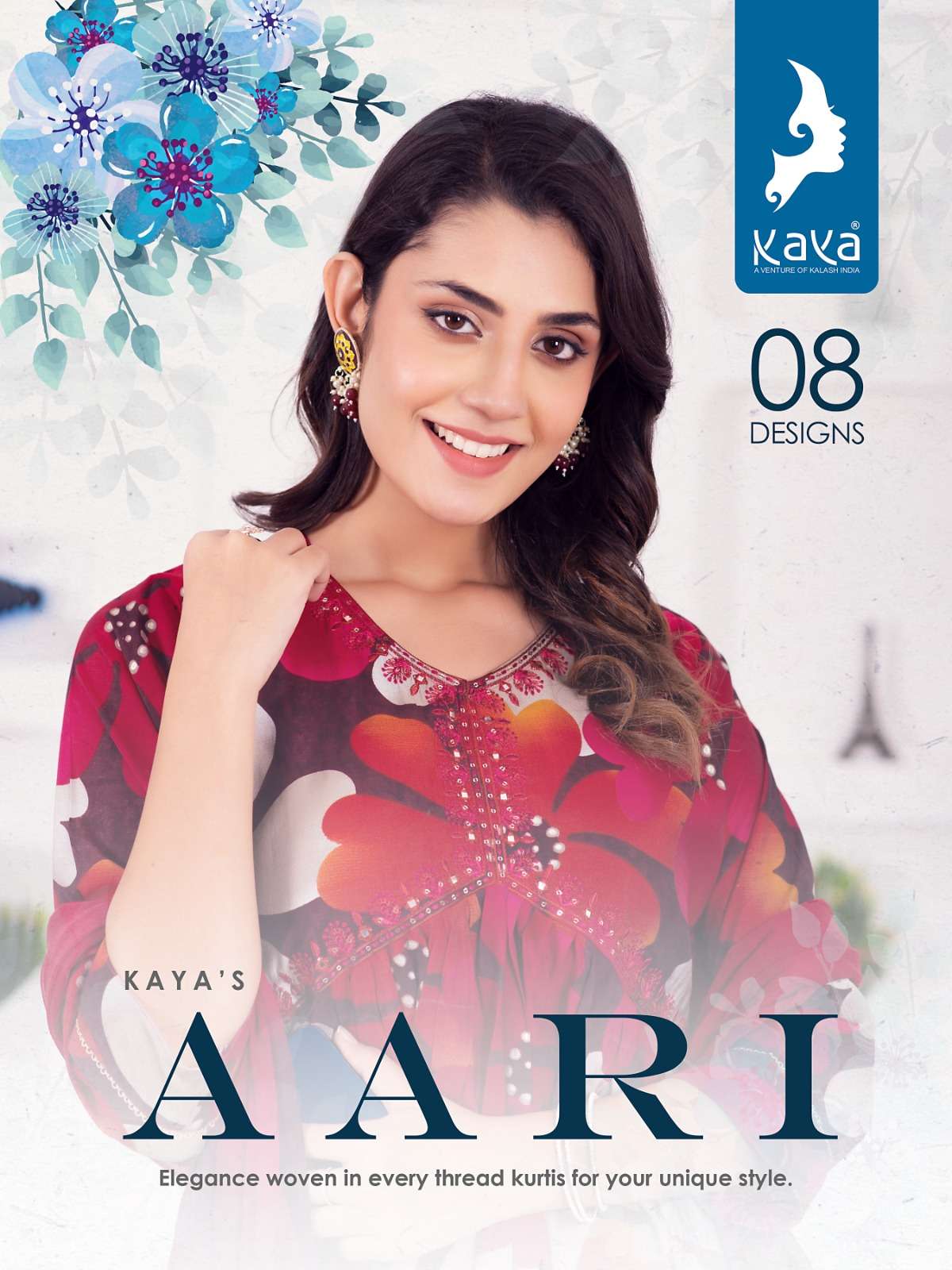 AARI BY KAYA 01 TO 08 SERIES MODAL FOIL PRINT WORK READYMADE DRESSES