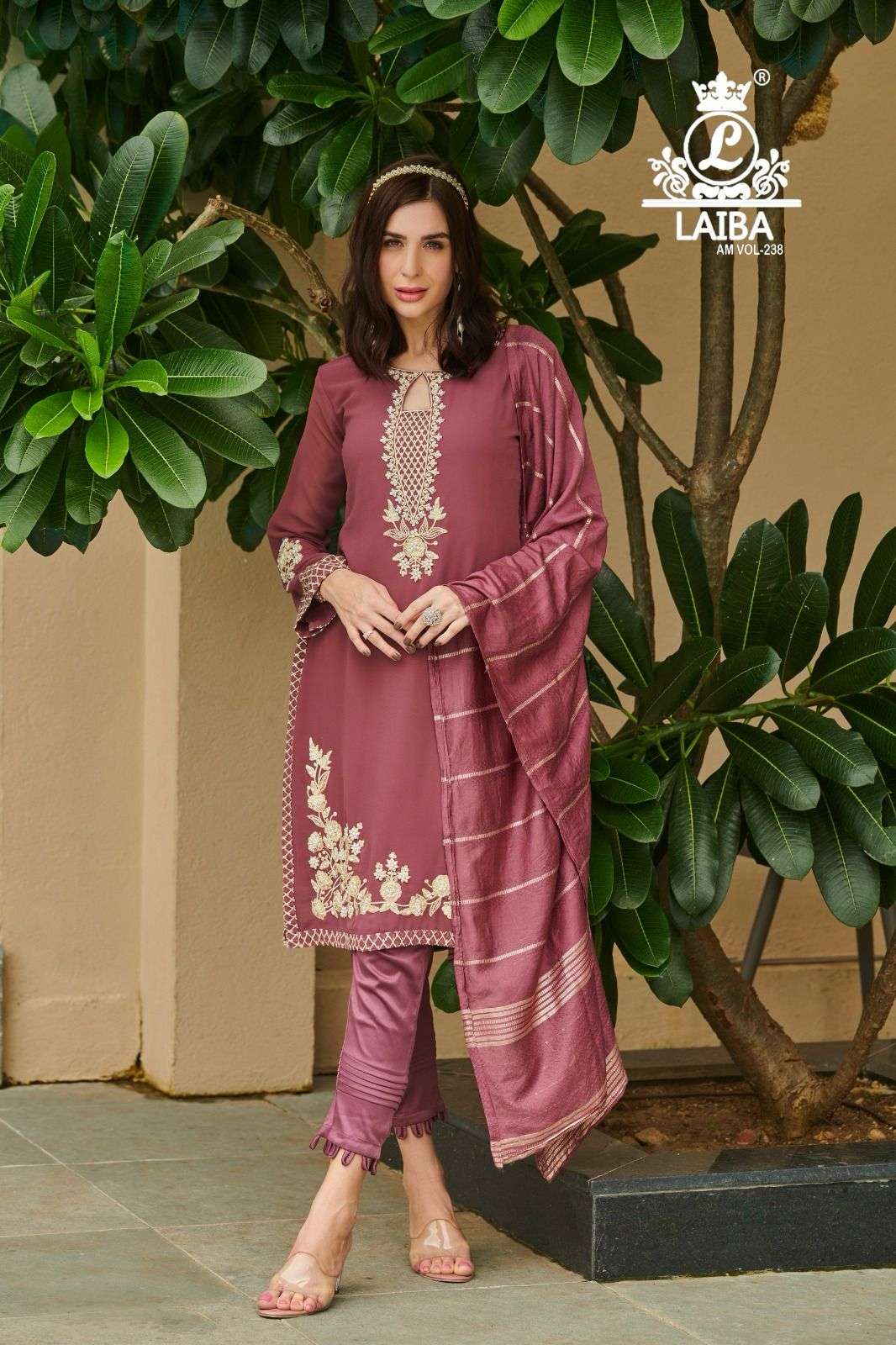 AM VOL-238 BY LAIBA PURE GEORGETTE EMBROIDERY WORK READYMADE DRESSES