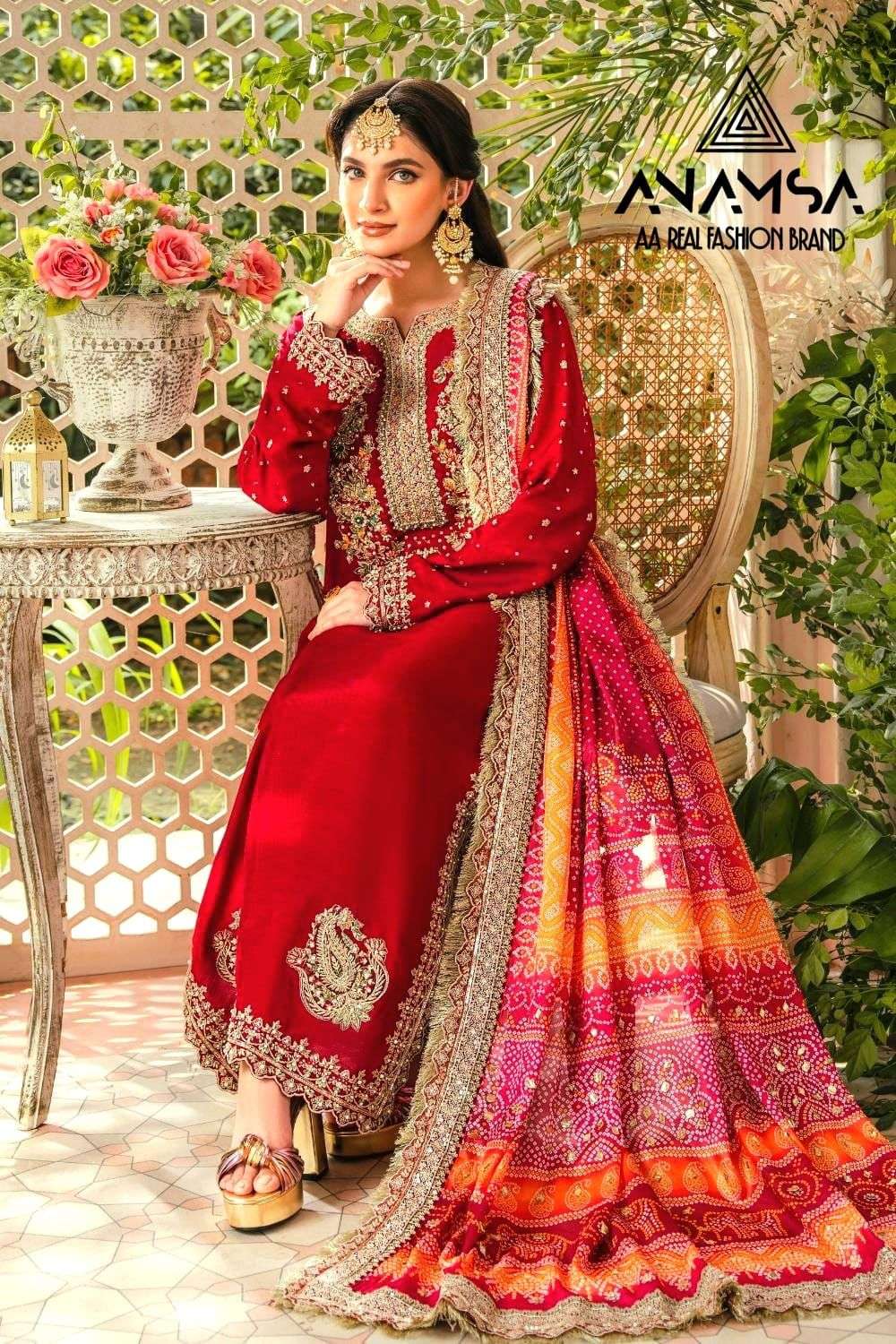 ANAMSA 263 HIT DESIGN BY ANAMSA PURE GEORGETTE WORK PAKISTANI DRESS