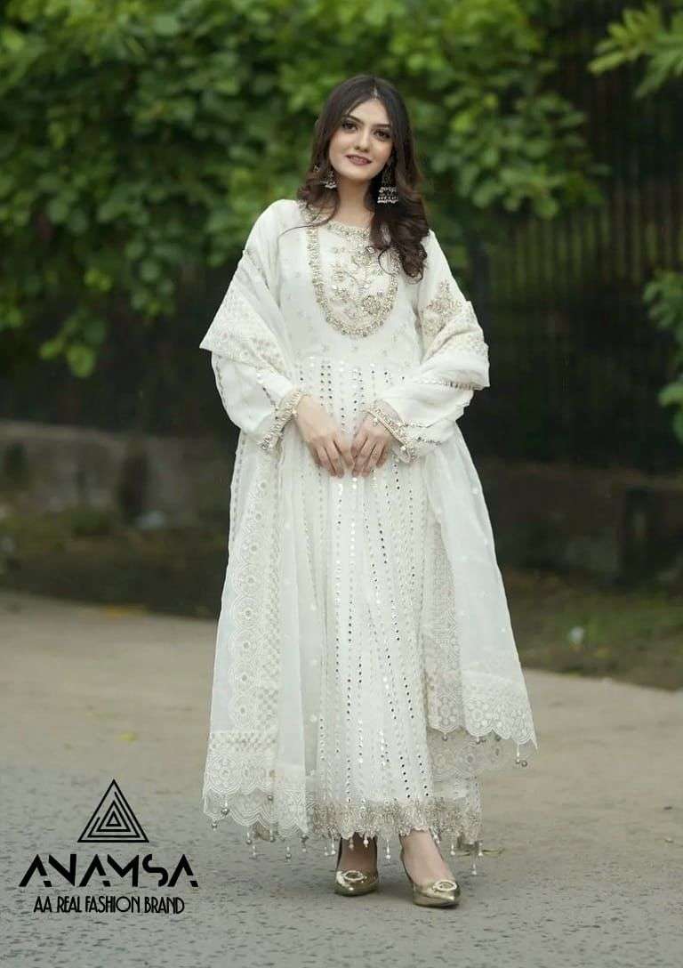 ANAMSA 264 HIT DESIGN BY ANAMSA PURE FAUX GEORGETTE WORK PAKISTANI DRESSES