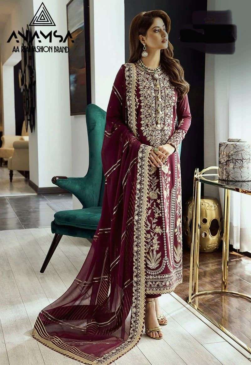 ANAMSA 271 HIT DESIGN BY ANAMSA PURE FAUX GEORGETTE WORK PAKISTANI DRESS