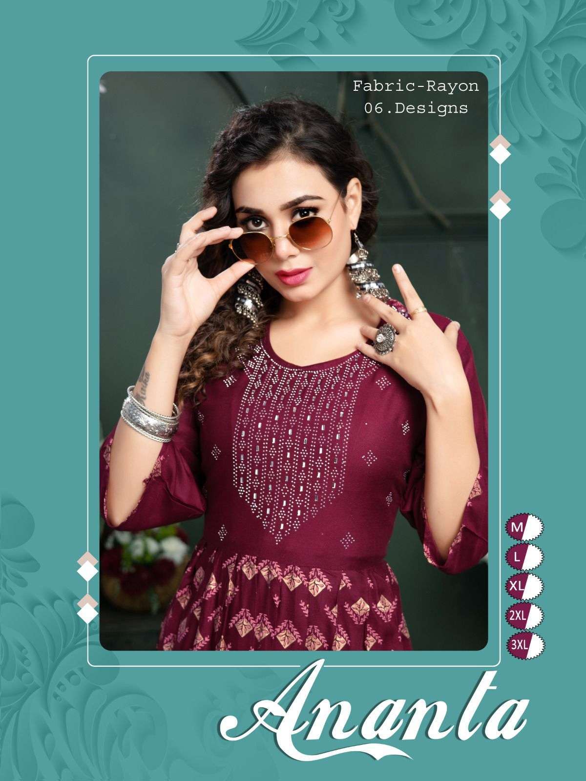 ANANTA BY AQSAWHOLESALE PLAIN RAYON PRINT KURTIS