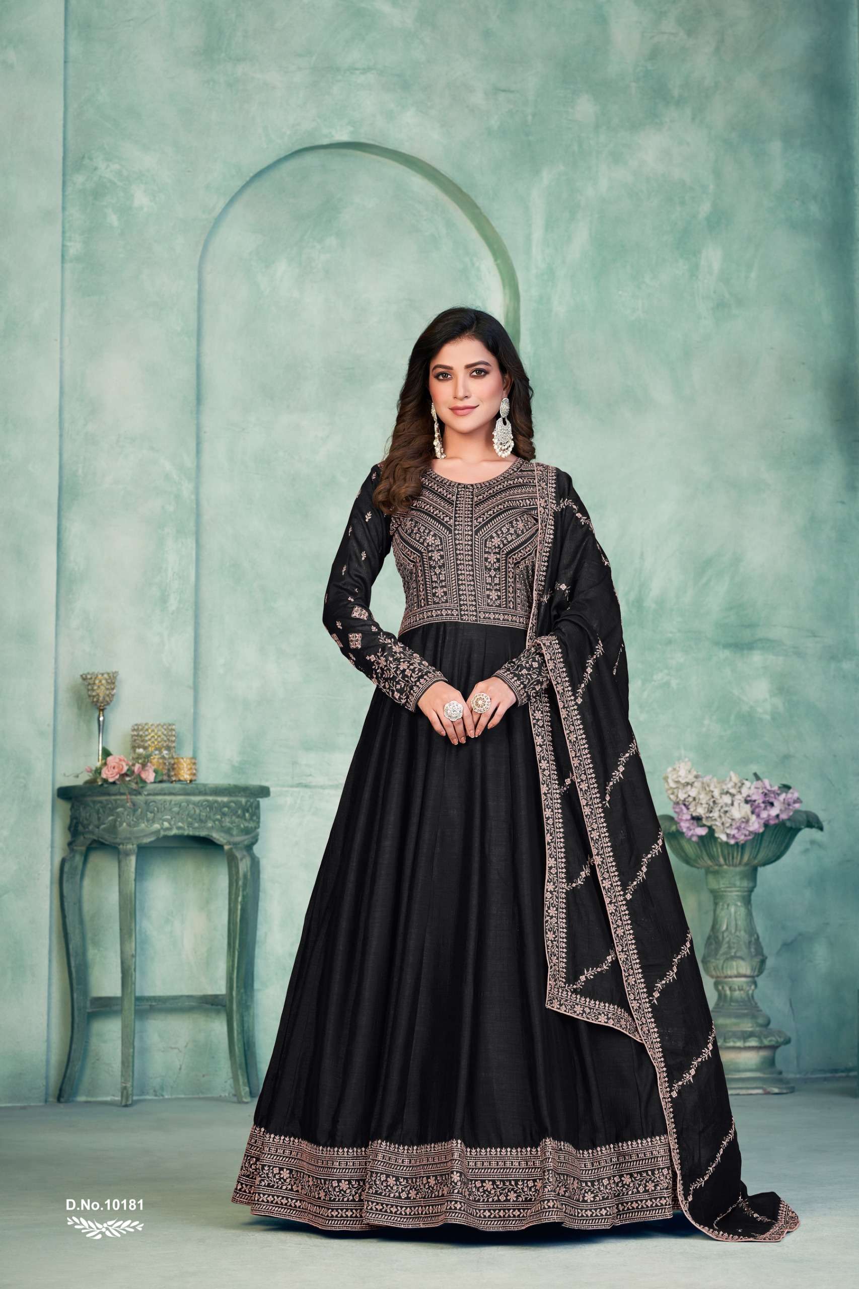 ANJUBAA VOL-18 BY TWISHA 10181 TO 10184 SERIES ART SILK EMBROIDERY WORK DRESSES