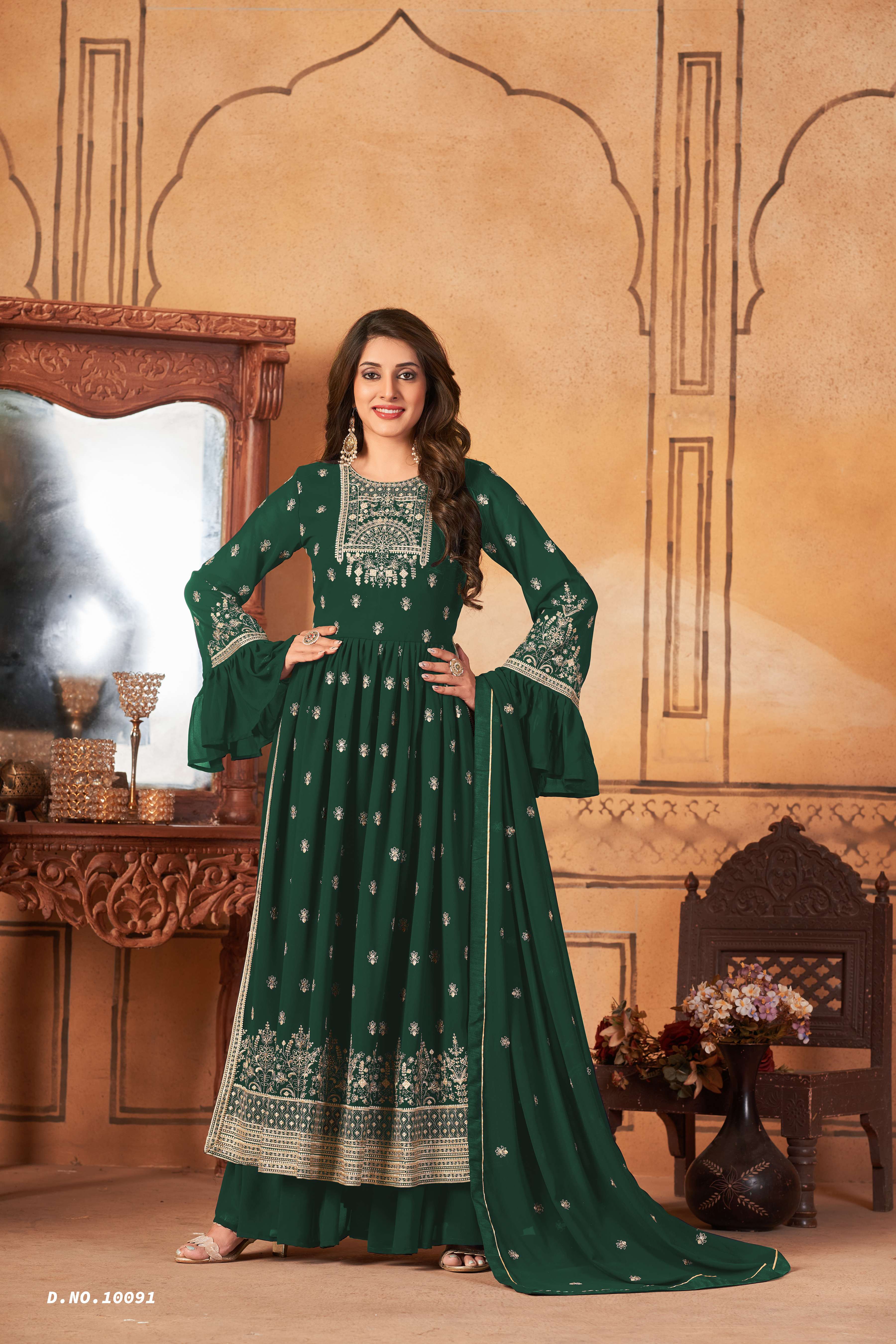 ANJUBAA VOL-9 BY TWISHA 10091 TO 10093 SERIES FAUX GEORGETTE WORK DRESSES