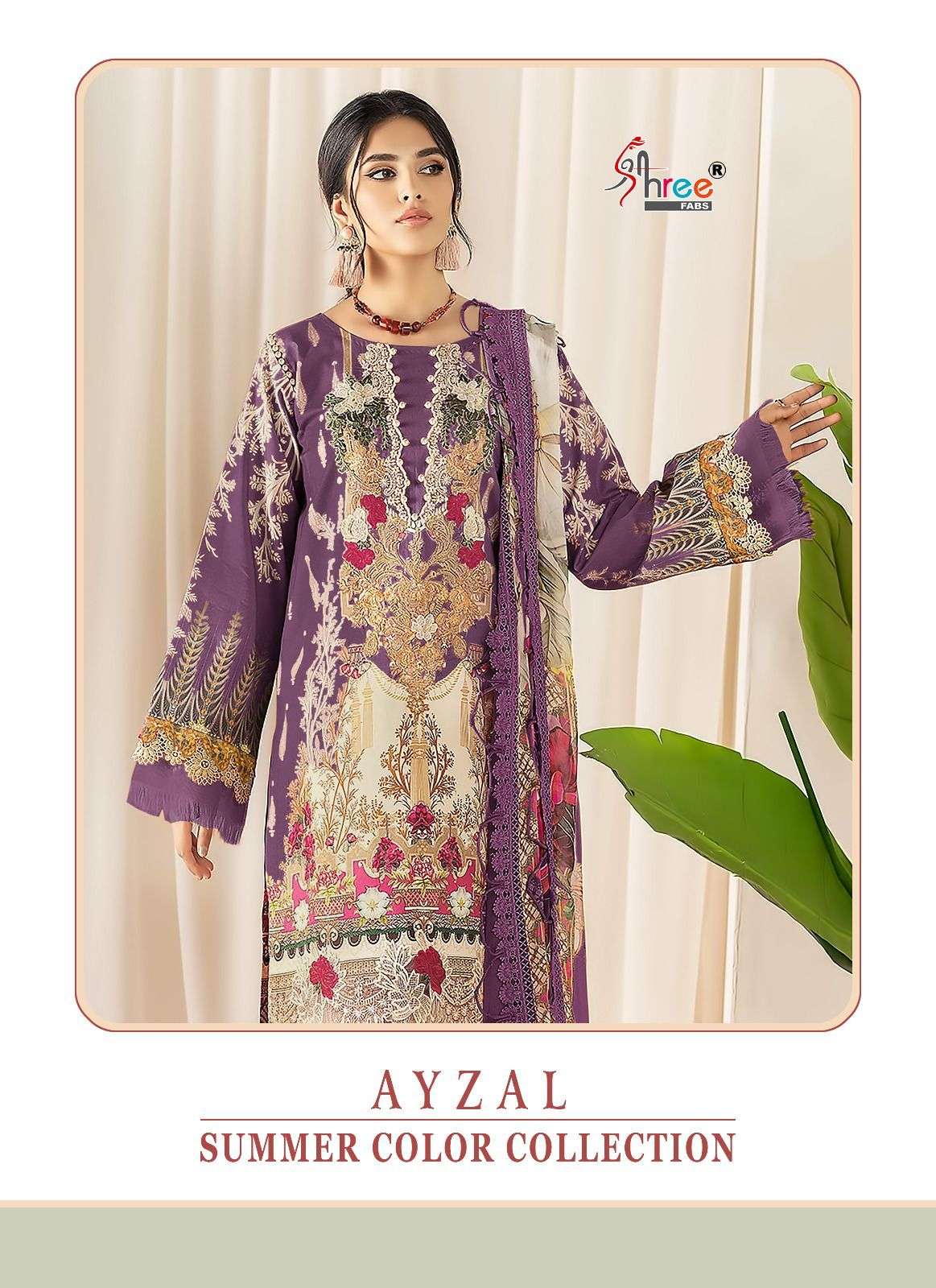 AYZAL 3150 COLOURS SHREE FABS 3150-A TO 3150-D PURE COTTON WORK PAKISTANI DRESSES