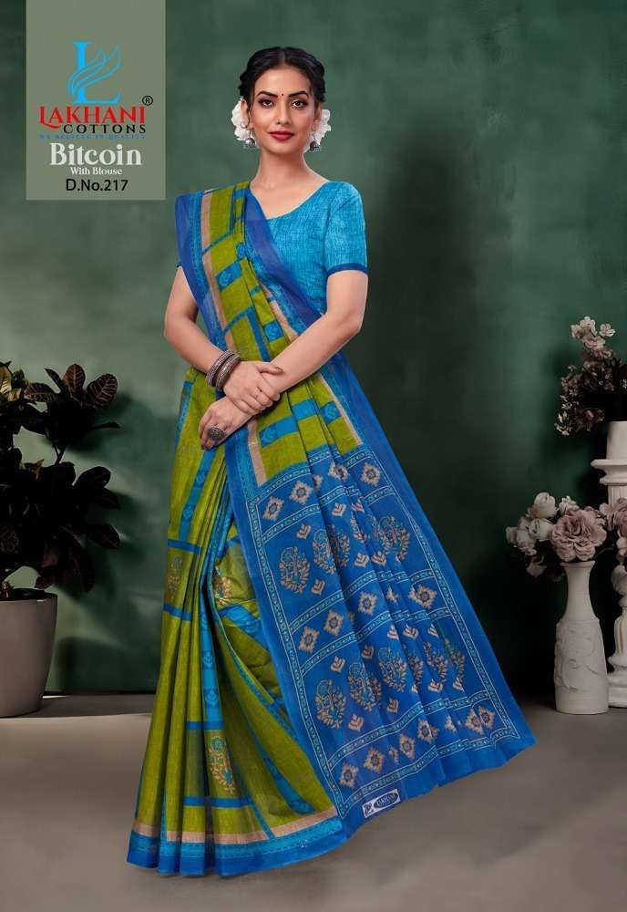 BITCOIN VOL-2 BY LAKHANI COTTON 201 TO 220 SERIES PURE COTTON PRINT SAREES