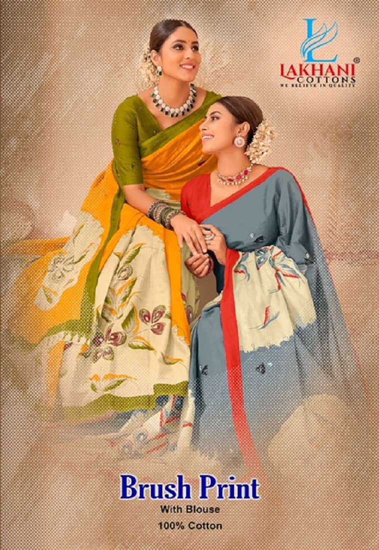 BRUSH POINT BY LAKHANI COTTON 1001 TO 1010 SERIES HEAVY COTTON PRINT CASUAL SAREES