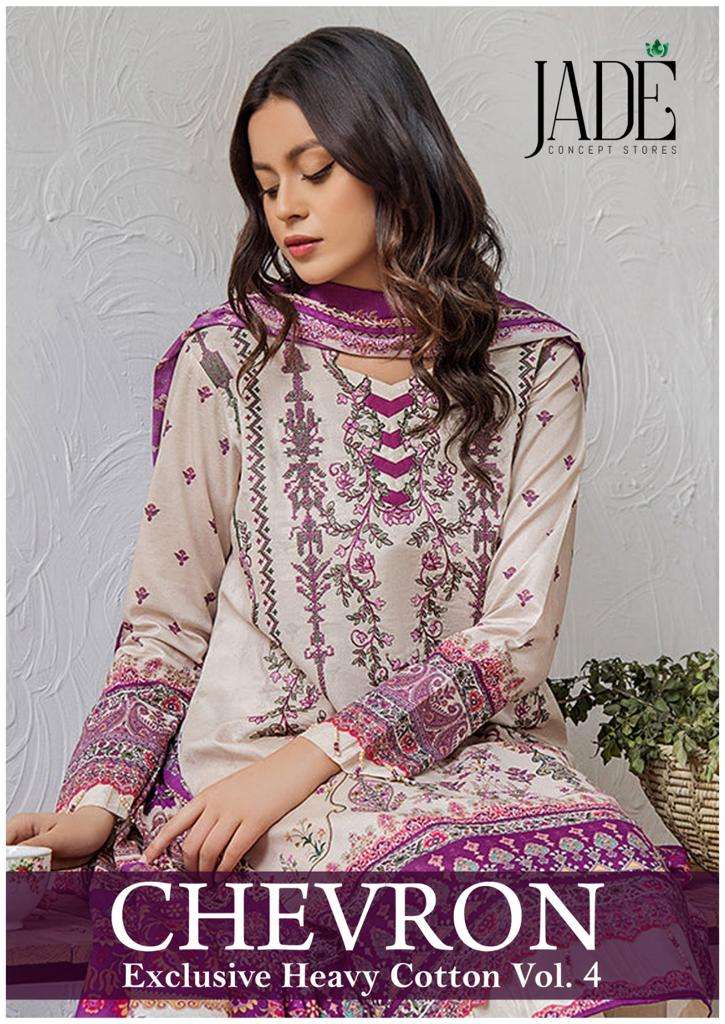 CHEVRON VOL-4 BY JADE 31 TO 36 SERIES PURE HEAVY LAWN PRINT PAKISTANI DRESSES