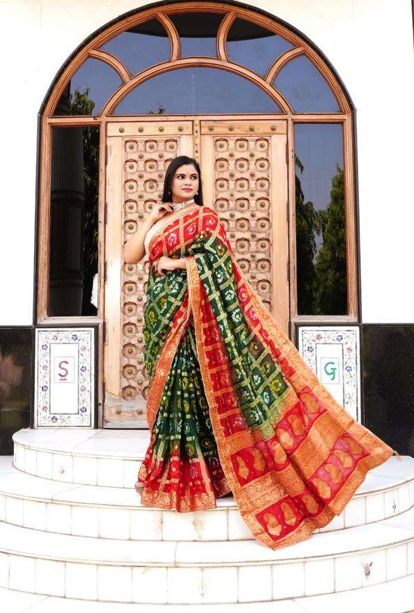 COIN JAIPURI BY AQSAWHOLESALE PURE BANDHEJ SILK CASUAL SAREES