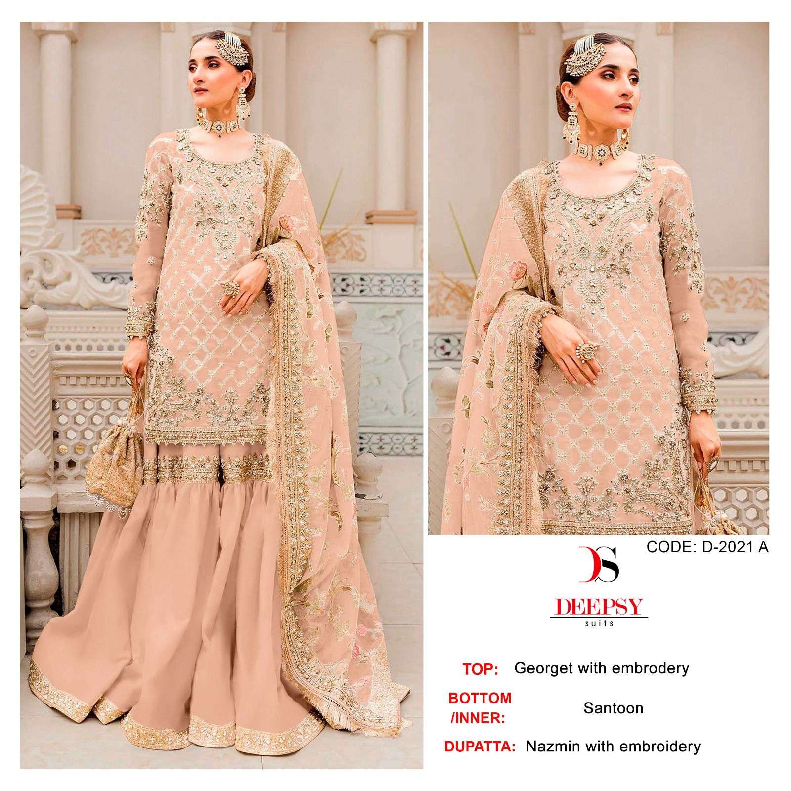 D-2021 COLOURS BY DEEPSY SUITS 2021-A TP 2021-D SERIES GEORGETTE WORK PAKISTANI DRESSES