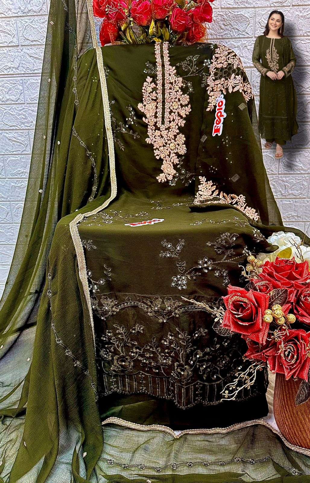 D-5423 COLOURS BY FEPIC 5423-A TO 5423-C SERIES GEORGETTE EMBROIDERY PAKISTANI DRESSES