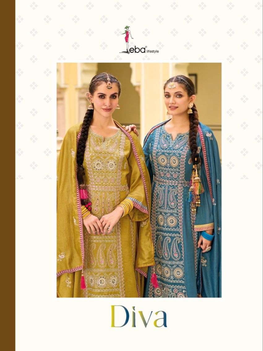 DIVA BY EBA LIFESTYLE 1649 & 1650 SERIES SILK HEAVY EMBROIDERY READYMADE DRESSES