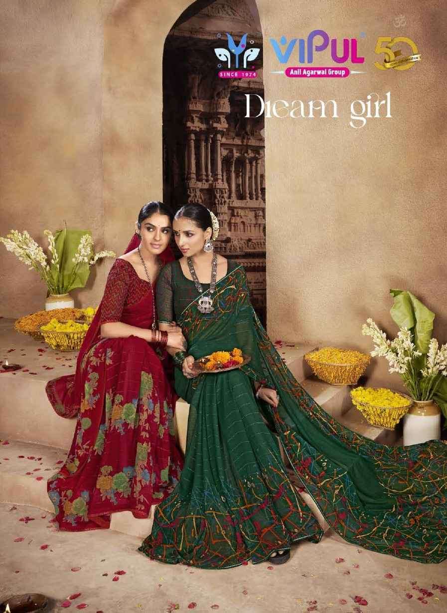 DREAM GIRL BY VIPUL 74025 TO 74036 SERIES CHIFFON PRINT CASUAL WEAR SAREES