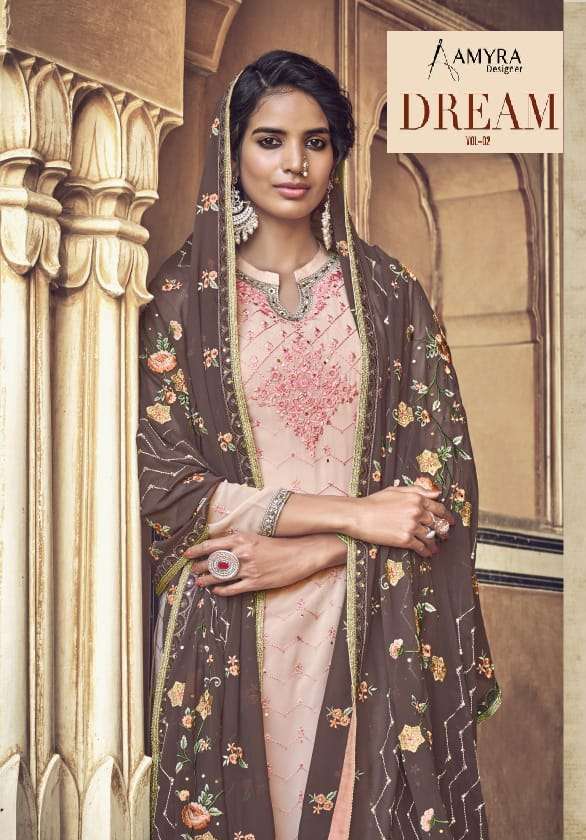 DREAM VOL-2 BY AMYRA DESIGNER 105 TO 108 SERIES GEORGETTE EMBROIDERY WORK DRESSES