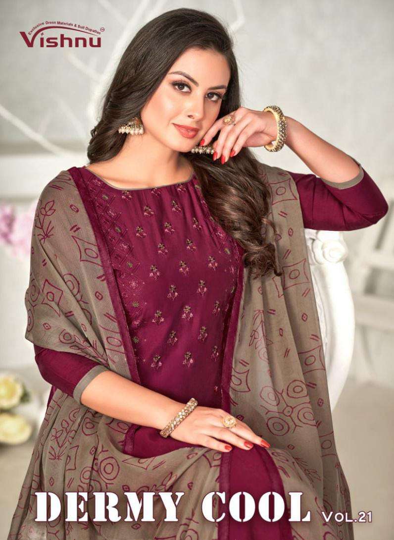 DREAMY COOL VOL-21 BY VISHNU 21001 TO 21012 SILK EMBROIDERY WORK DRESSES