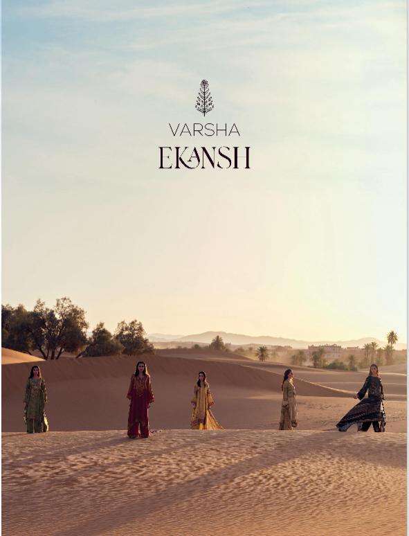 EKANSH BY VARSHA 01 TO 06 SERIES PASHMINA SILK PRINT WORK WINTER WEAR DRESSES