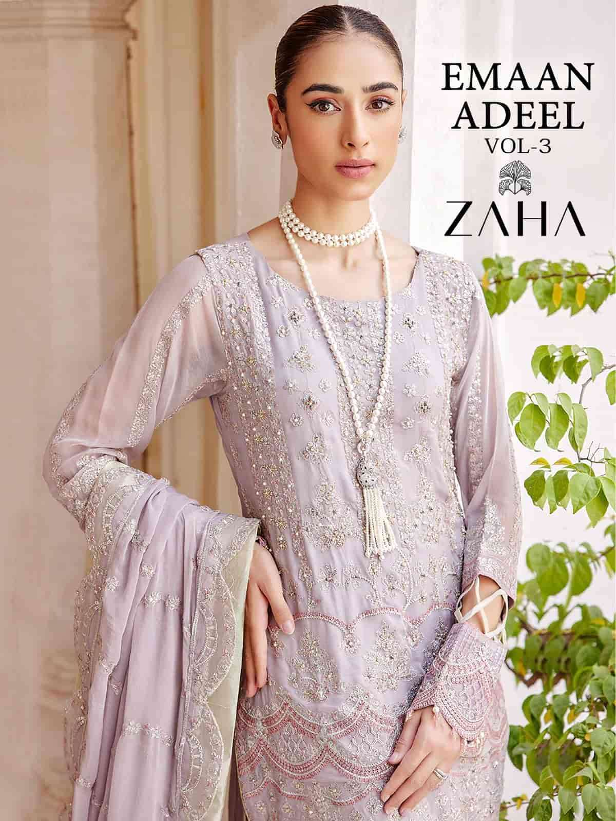 EMAAN ADEEL VOL-3 BY ZAHA 10182 TO 10184 SERIES FAUX GEORGETTE WORK PAKISTANI DRESSES