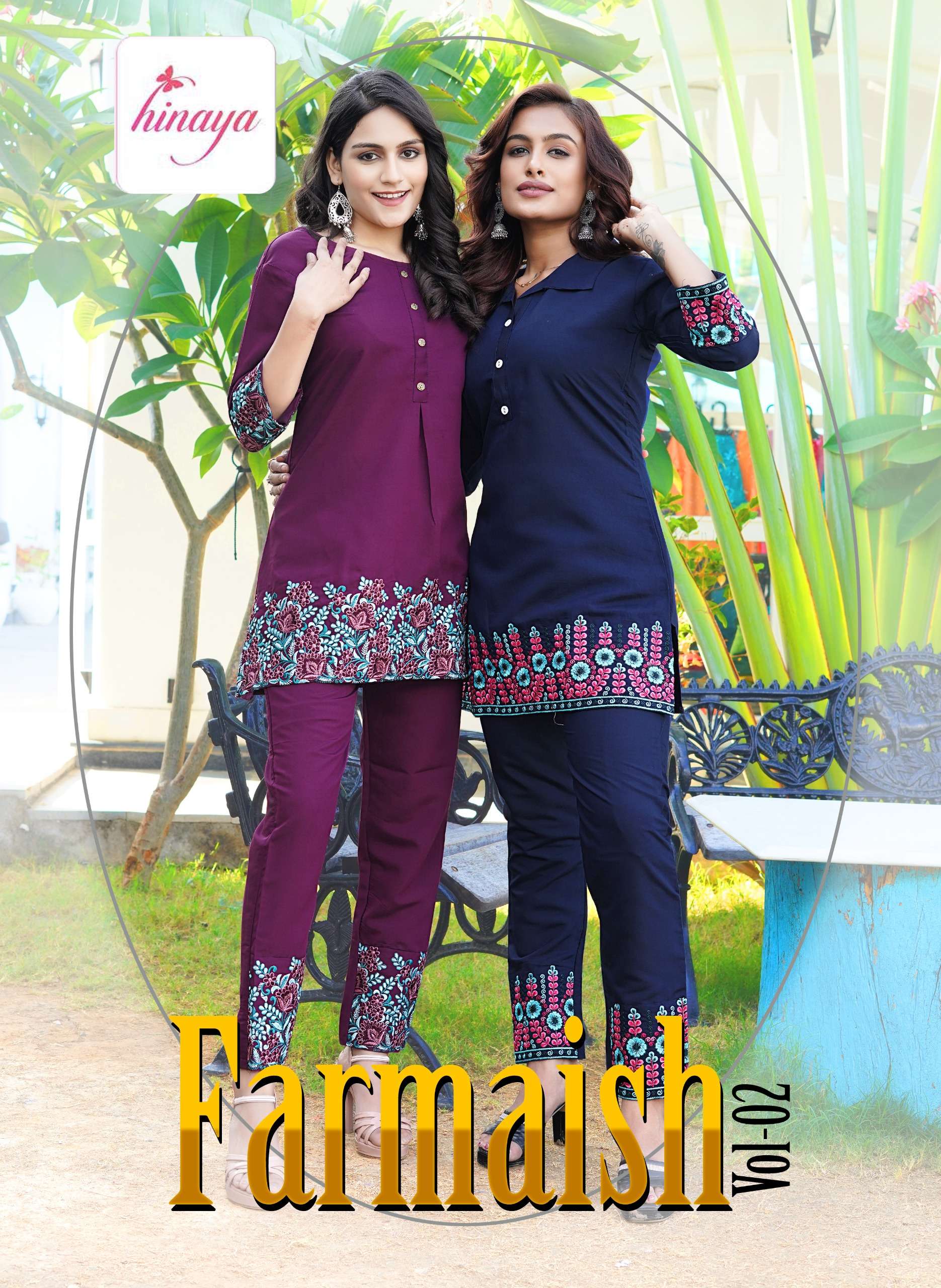 FARMAISH VOL-2 BY HINAYA 2001 TO 2004 SERIES ROMAN SILK WORK CO-ORD SET