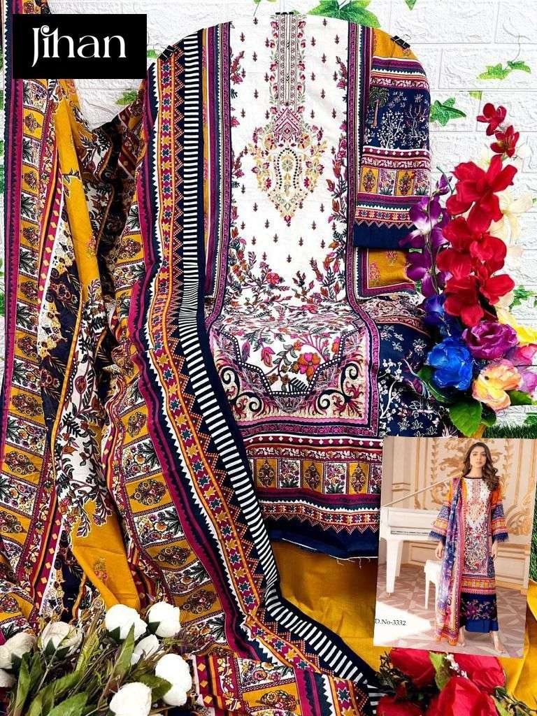 FIRDOUS MORJA BY JIHAN 3292 TO 3333 SERIES PURE COTTON PRINT WORK PAKISTANI DRESSES