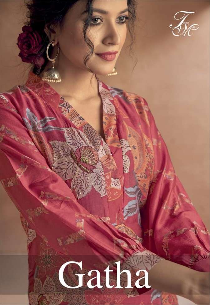 GATHA BY T&M 04-A & 04-B SERIES MUSLIN SILK PRINT EMBROIDERY WORK DRESSES