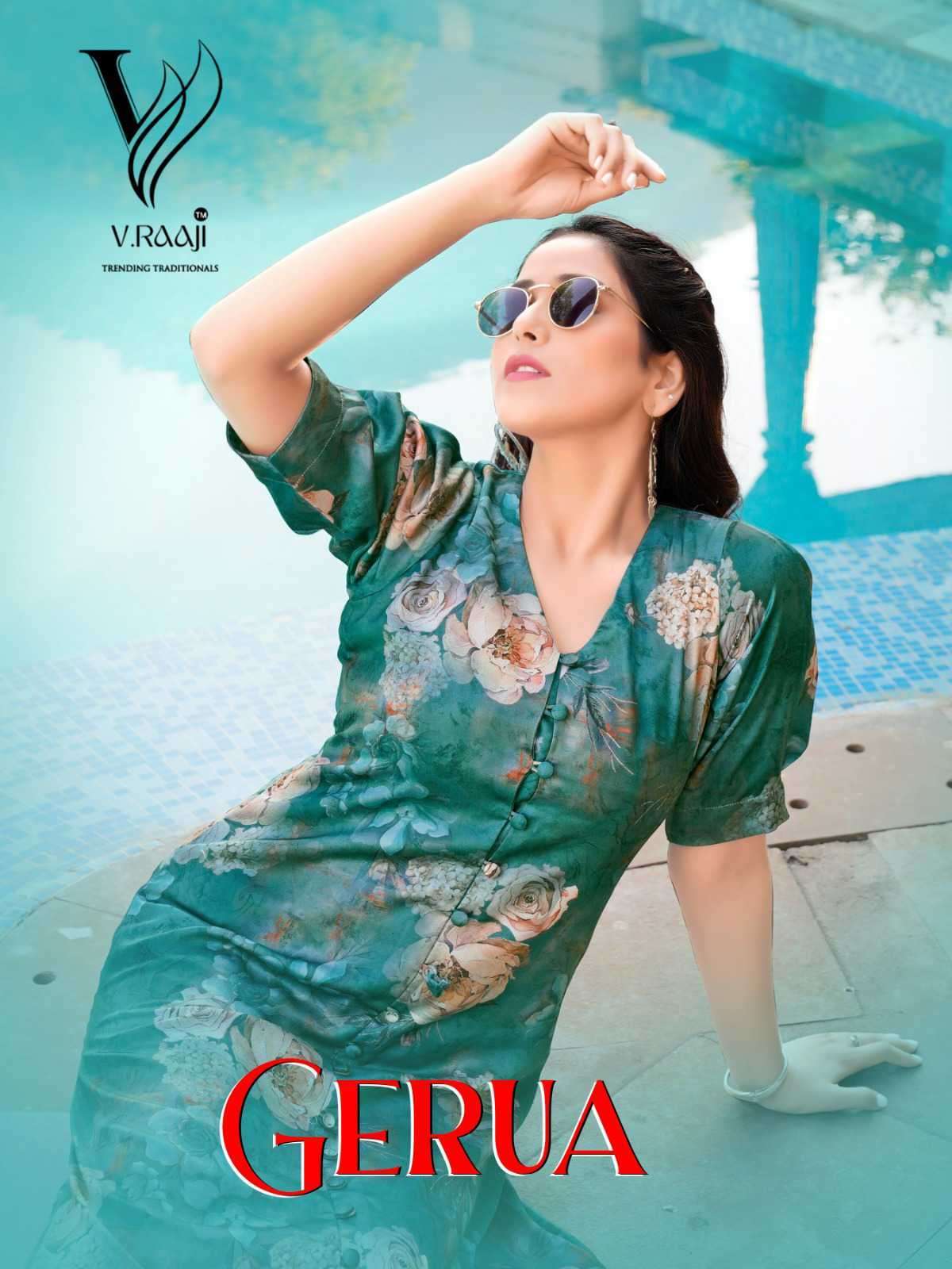 GERUA BY V RAAJI 9001 TO 9004 SERIES MODAL SATIN PRINT KURTIS