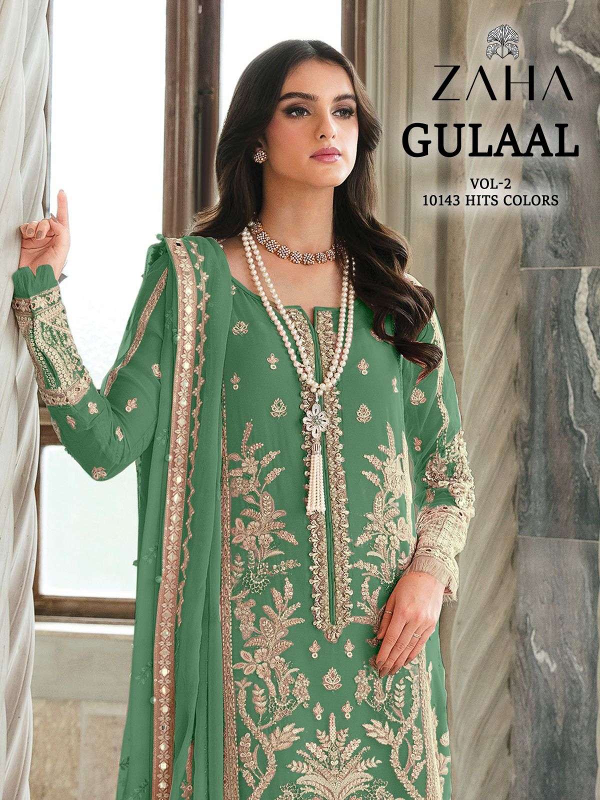 GULAAL VOL-2 BY ZAHA 10143-A TO 10143-D SERIES GEORGETTE EMBROIDERY PAKISTANI DRESSES