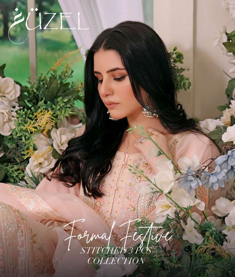 GUZEL FORMAL FESTIVE BY AQSAWHOLESALE ORGANZA WORK READYMADE PAKISTANI DRESSES