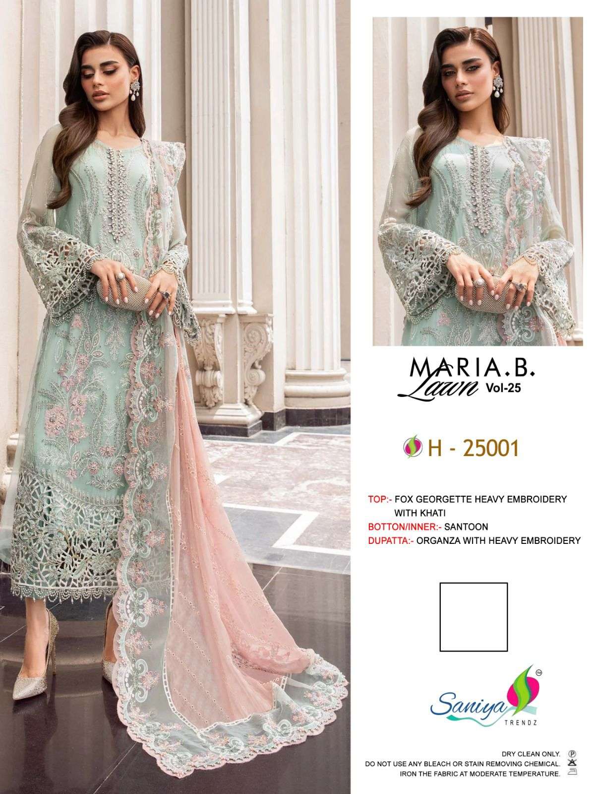 H-25001 HIT DESIGN BY SANIYA TRENDZ FAUX GEORGETTE WORK PAKISTANI DRESS