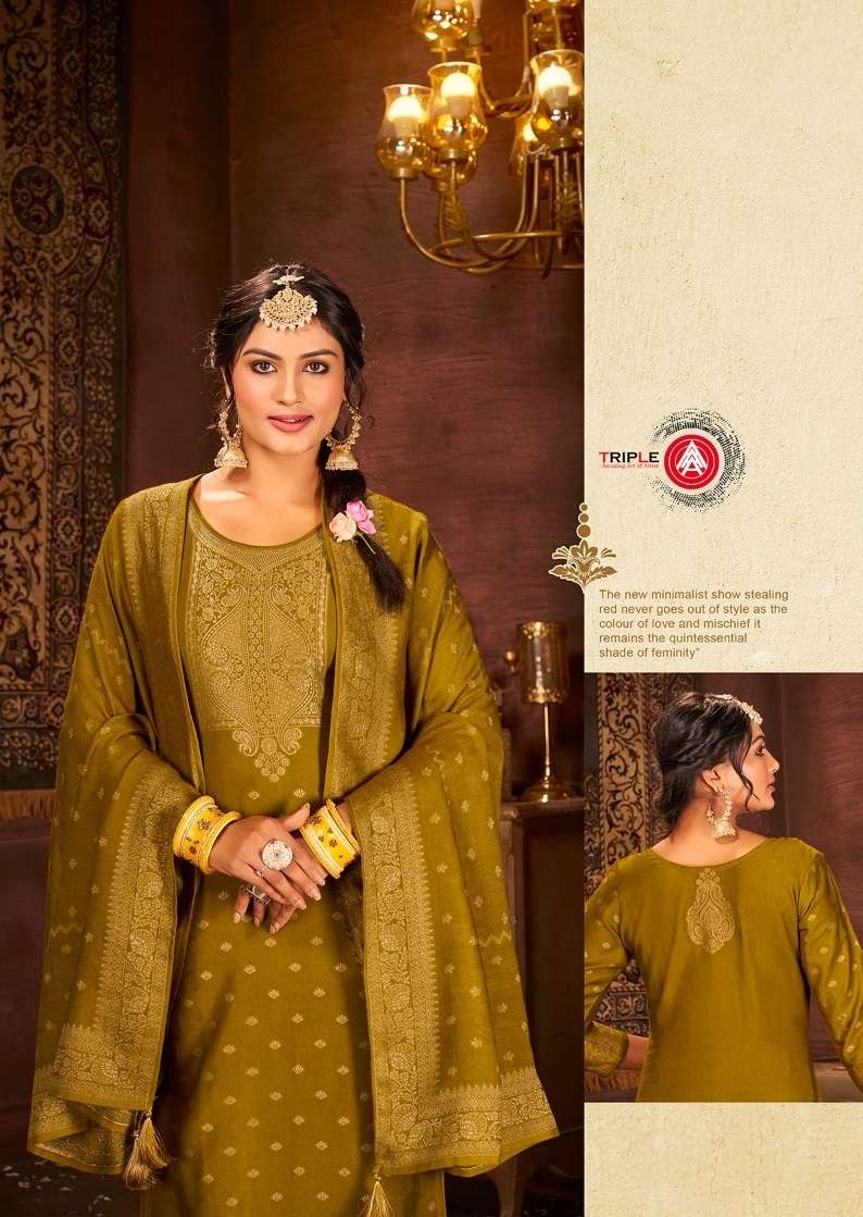 HARITA VOL-2 BY TRIPLE A 11401 TO 11406 SERIES PASHMINA DHAGA WORK WINTER DRESSES