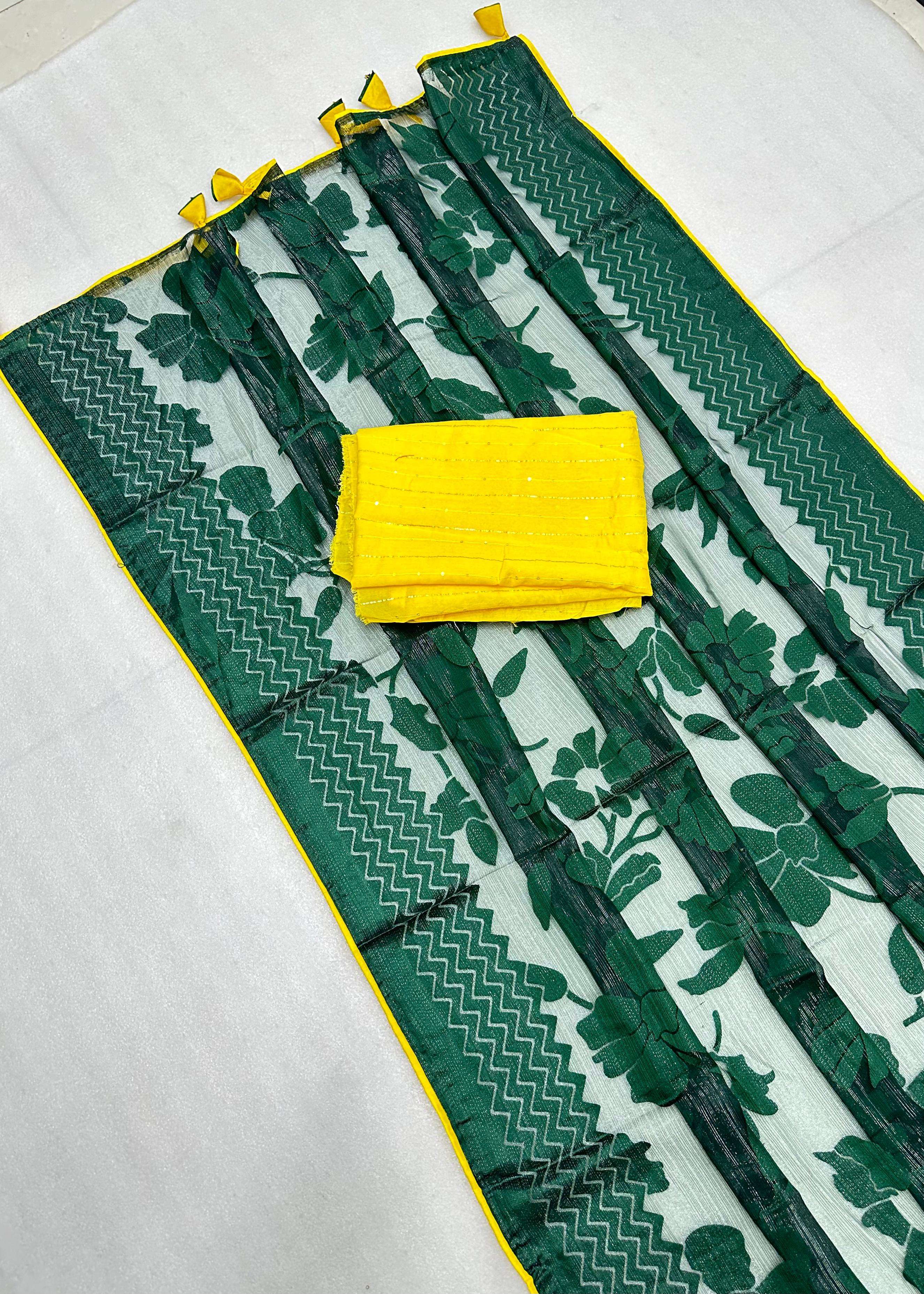 HIYA VOL-2 BY AQSAWHOLESALE LUREX BRASSO COTTON FANCY WORK SAREES