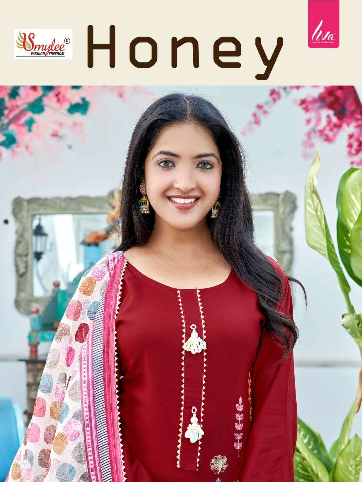 HONEY BY SMYLEE 01 TO 06 SERIES HEAVY RAYON EMBROIDERY WORK READYMADE DRESSES