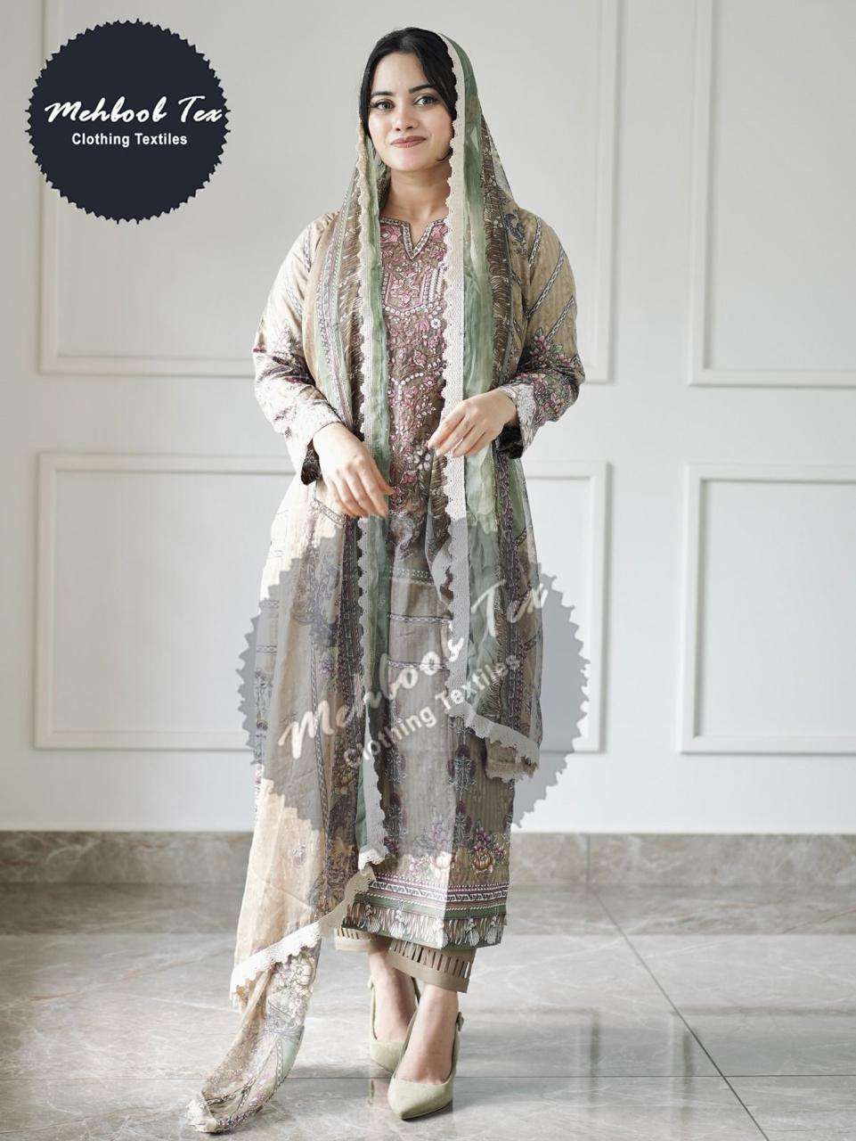 JADE BLISS 1173 BY MEHBOOB TEX PURE COTTON PRINT WORK PAKISTANI DRESS