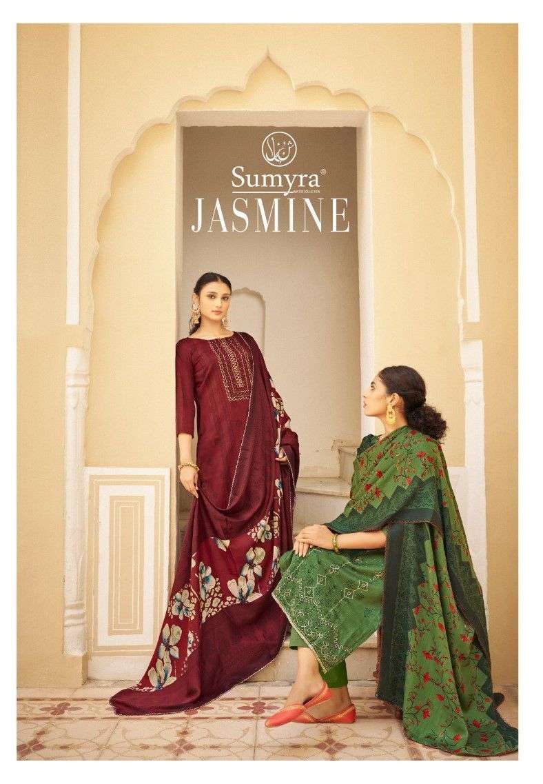 JASMINE BY RADHIKA FASHION 75001 TO 75006 SERIES PURE PASHMINA WORK WINTER DRESSES