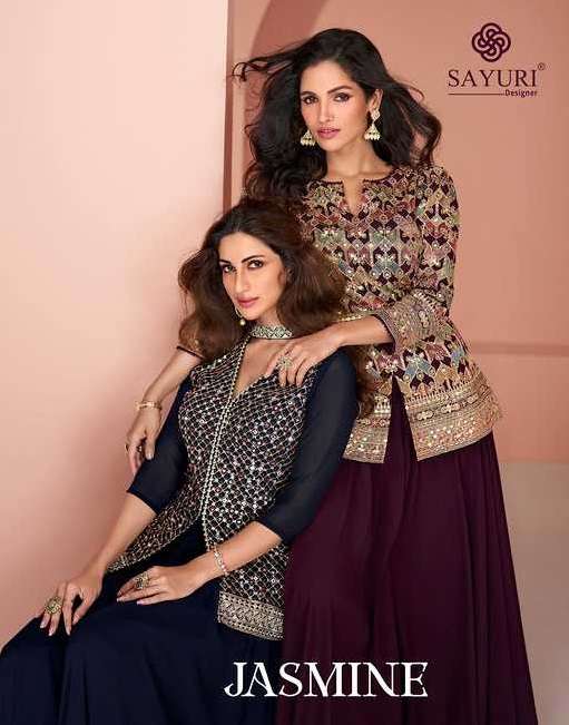 JASMINE BY SAYURI 5373 TO 5376 SERIES REAL GEORGETTE WORK READYMADE DRESSES