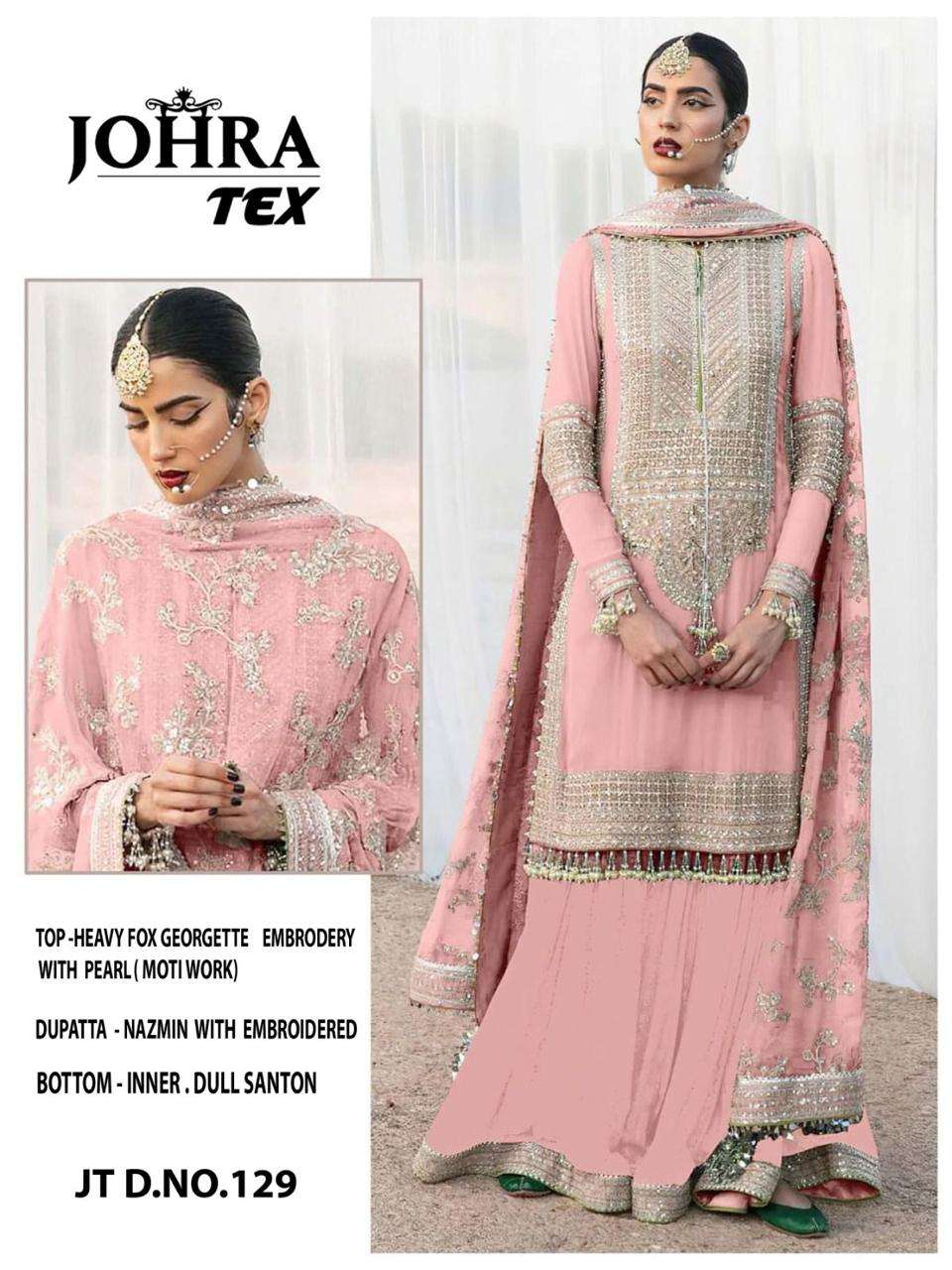 JT-129 HIT DESIGN BY JOHRA TEX HEAVY FAUX GEORGETTE WORK PAKISTANI DRESS