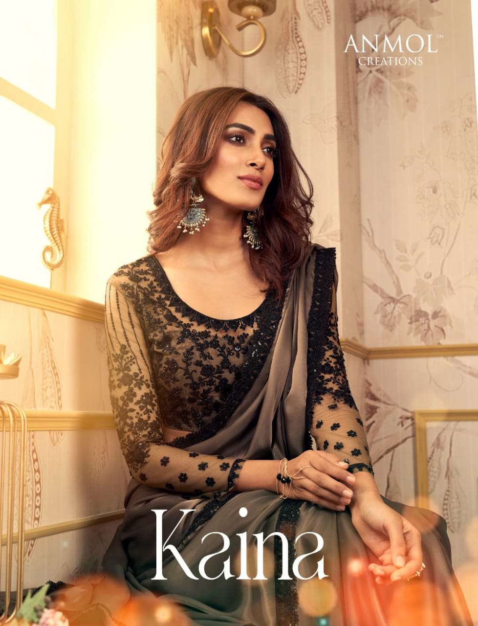 KAINA BY ANMOL 2001 TO 2014 SERIES ORGANZA HEAVY WORK FESTIVE WEAR SAREES