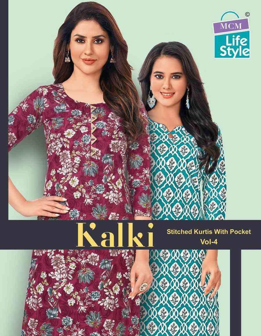 KALKI VOL-4 BY MCM LIFESTYLE 9027 TO 9046 SERIES COTTON PRINT KURTIS