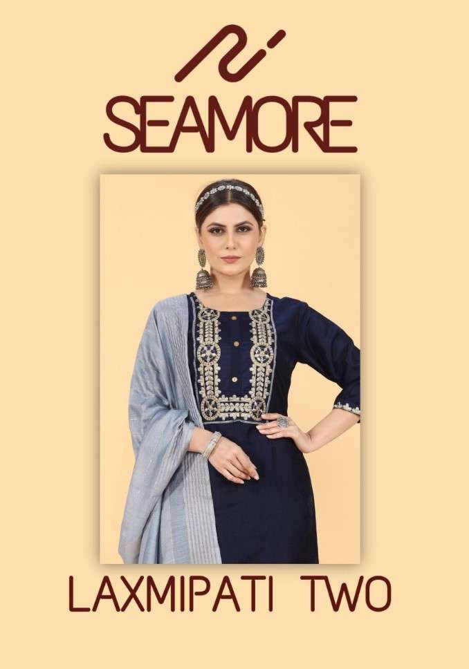 LAXMIPATI TWO BY SEAMORE 108 TO 110 SERIES CHINON SILK WORK READYMADE DRESSES