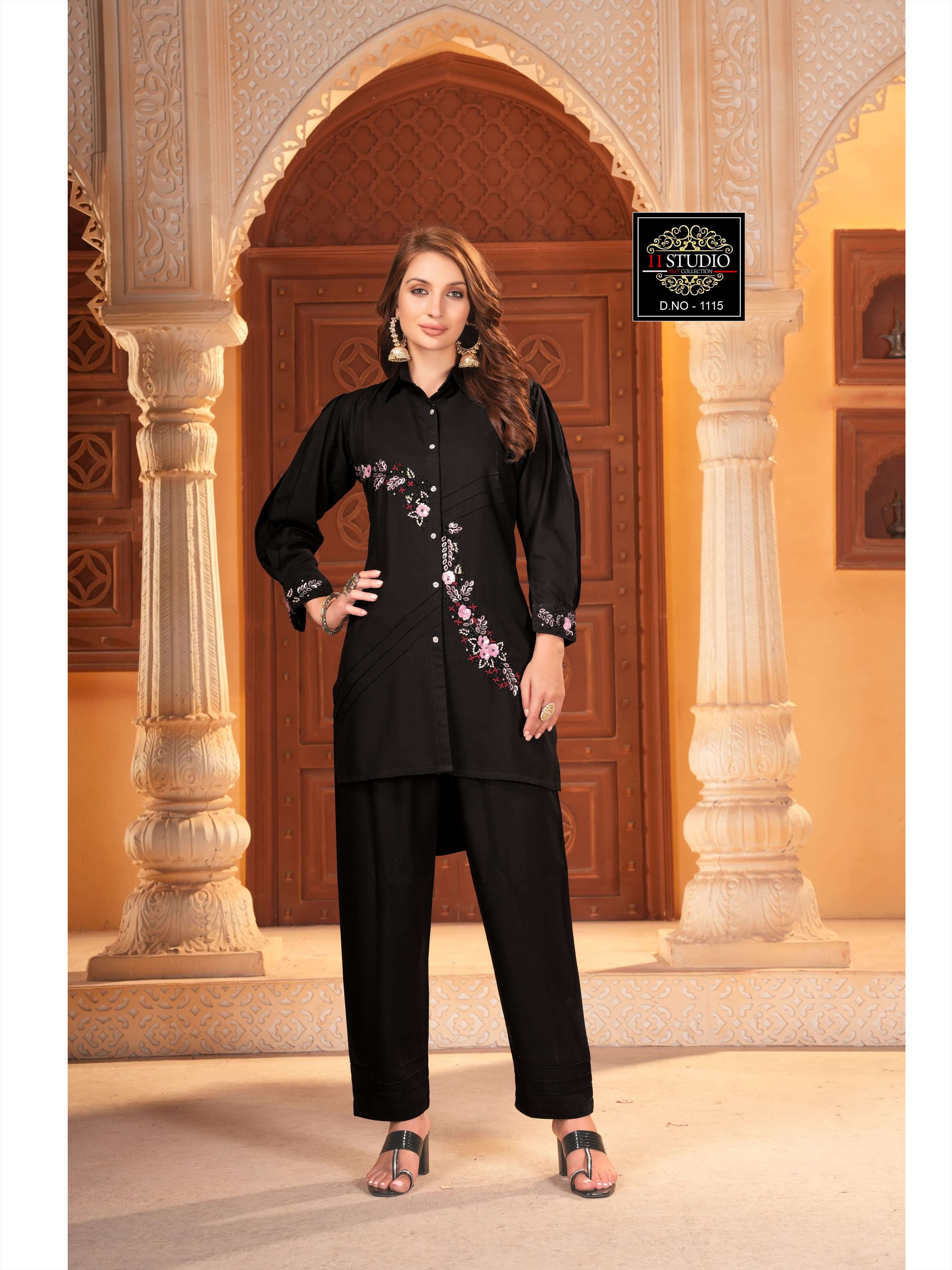 LPC-1115 BY ELEVEN STUDIO IMPORTED FABRIC HAND WORK CO-ORD SET