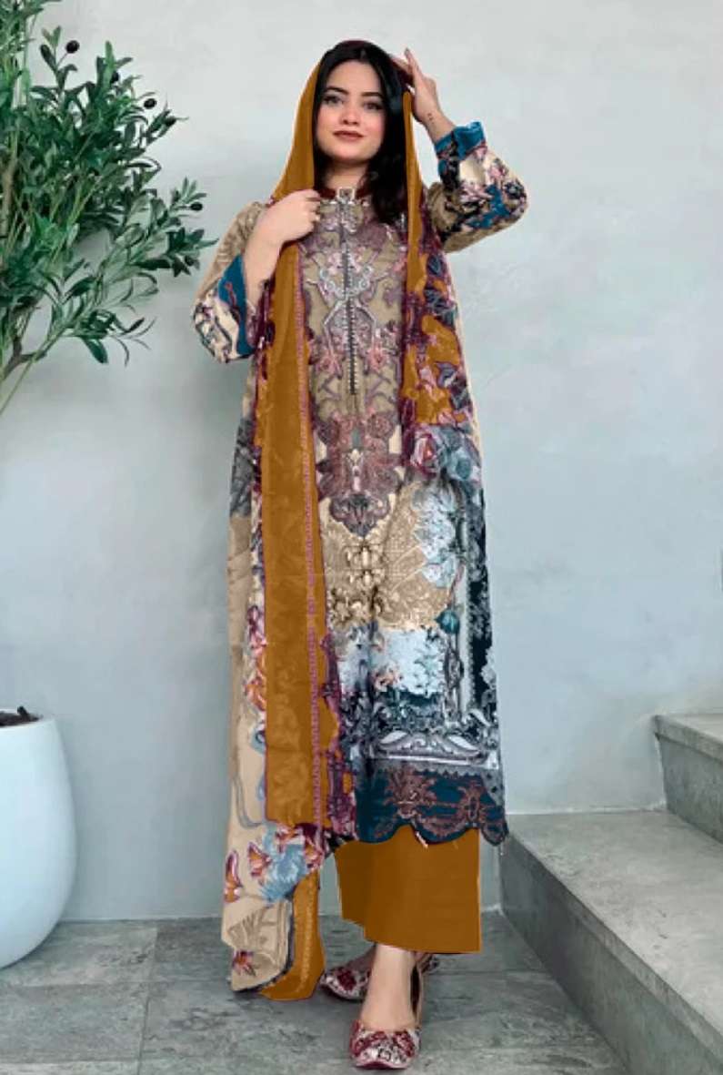 LUXURY LAWN 65 COLOURS BY HAZZEL 65-A TO 65-D SERIES LAWN COTTON WORK PAKISTANI DRESSES