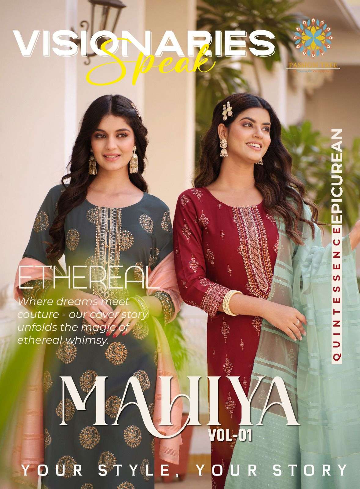 MAHIYA BY PASSION TREE 1001 TO 1008 SERIES RAYON PRINT WORK READYAMADE DRESSES