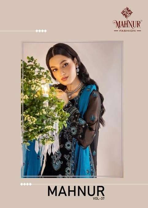 MAHNUR VOL-37 BY MAHNUR FASHION 37001 & 37002 SERIES GEORGETTE WORK PAKISTANI DRESSES