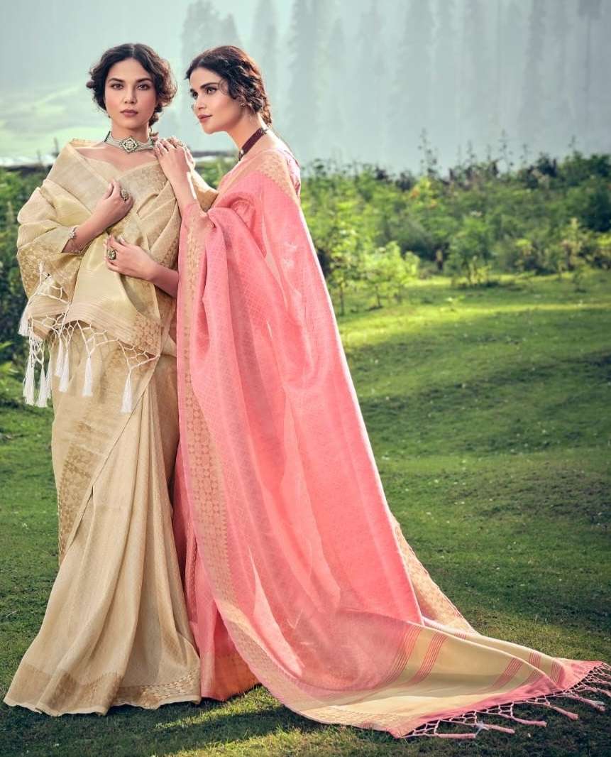 MANYA VOL-2 BY AQSAWHOLESALE LINEN TISSUE SILK CASUAL WEAR SAREES