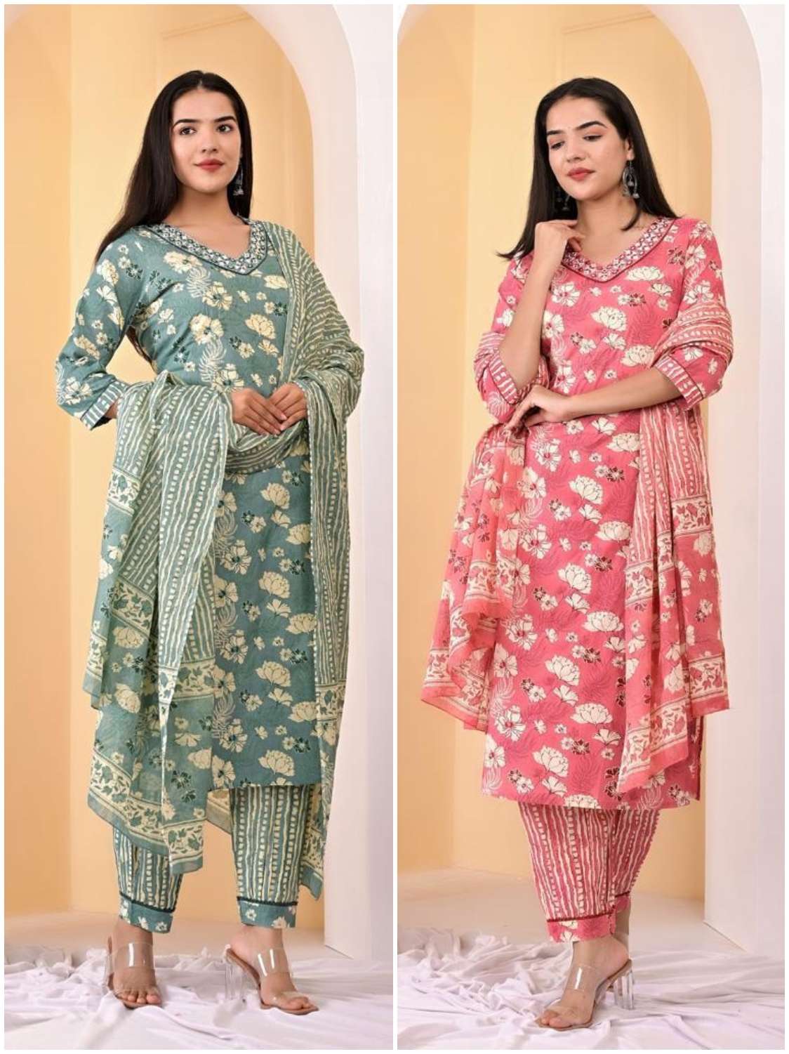 MEENA VOL-2 BY AQSAWHOLESALE COTTON PRINT READYMADE DRESSES