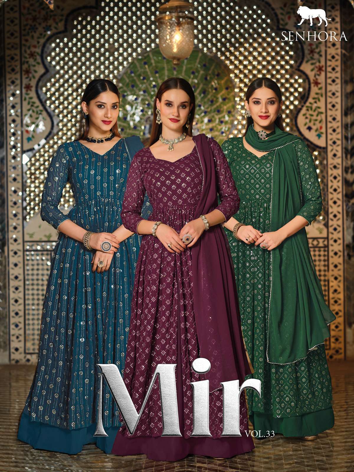 MIR VOL-33 BY SENHORA 2046 TO 2049 SERIES REAL GEORGETTE WORK READYMADE DRESSES